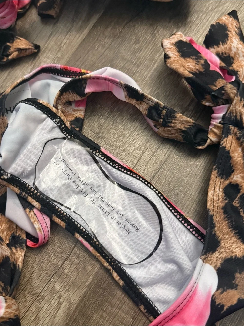 SHEIN Leopard Floral Tie Bikini Set